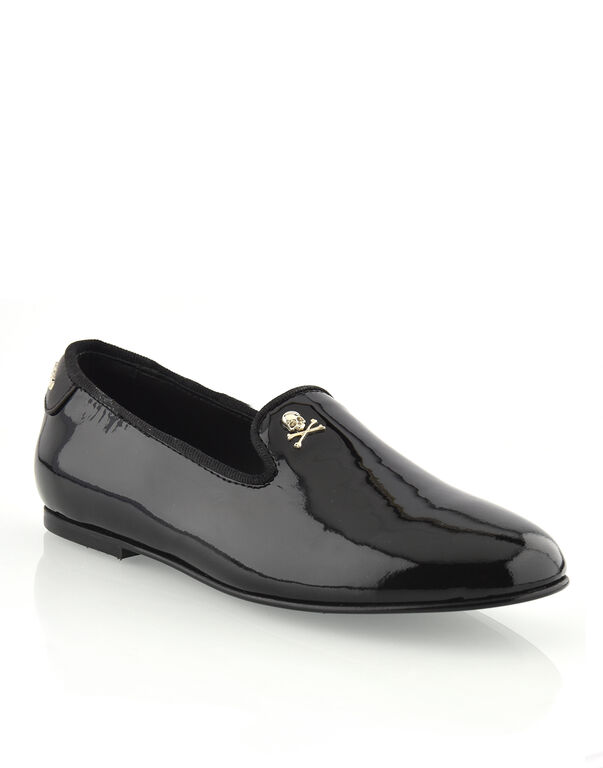 LOAFERS PATENT SKULL black