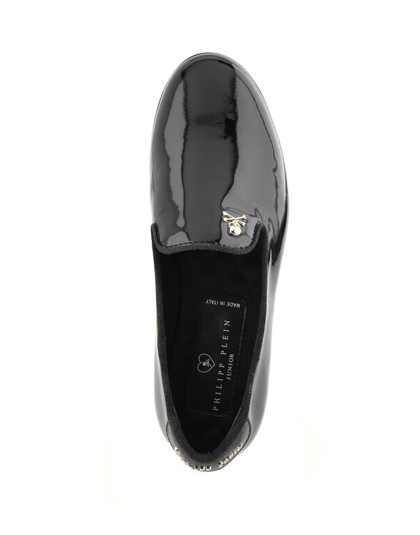 LOAFERS PATENT SKULL black
