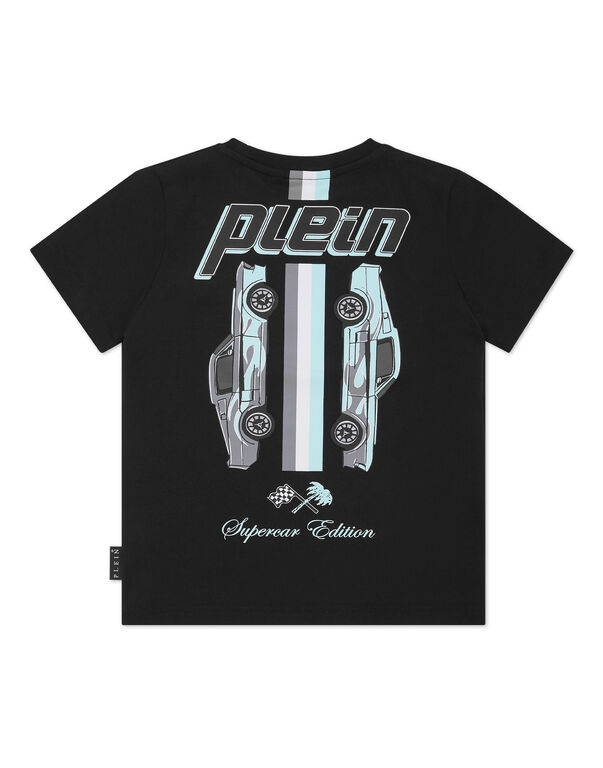 Jersey T-shirt Round Neck SS Smile black/turquoise