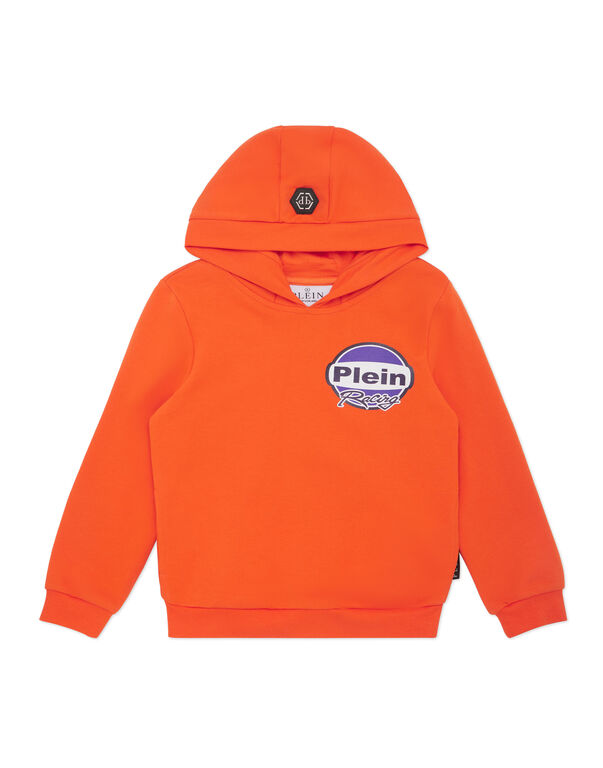 Hoodie Sweatshirt LS Strass Cars Racing orange