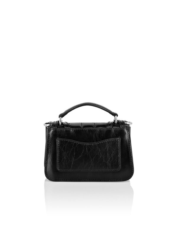 Leather Small Belt Bag Hexagon black