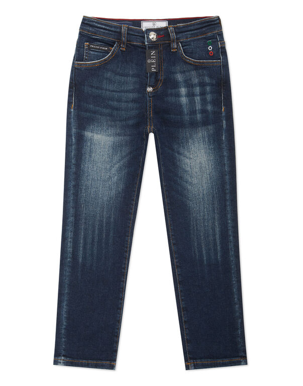 Denim BasicSuper Straight Cut Trousers BLUE SPLASH