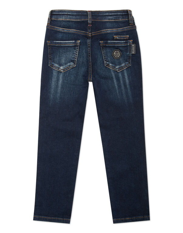 Denim BasicSuper Straight Cut Trousers BLUE SPLASH