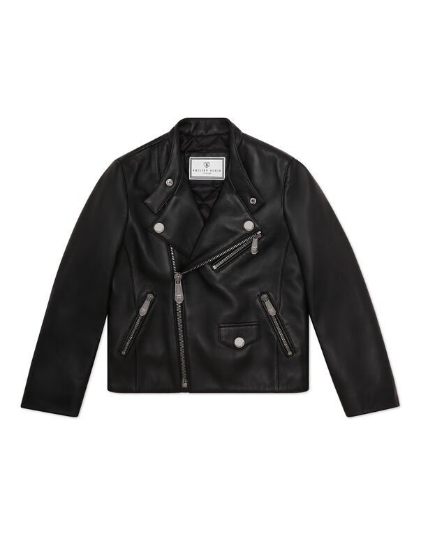 Nappa Leather Biker Jacket black