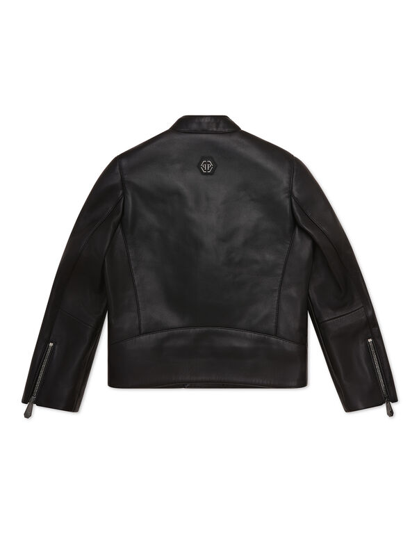 Nappa Leather Biker Jacket black