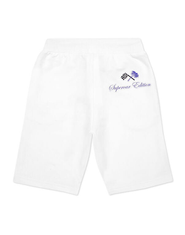 Baggy Fit Shorts Racing Club white