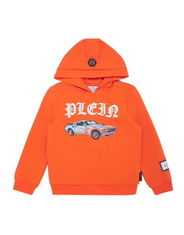Hoodie Sweatshirt LS Cars Racing orange