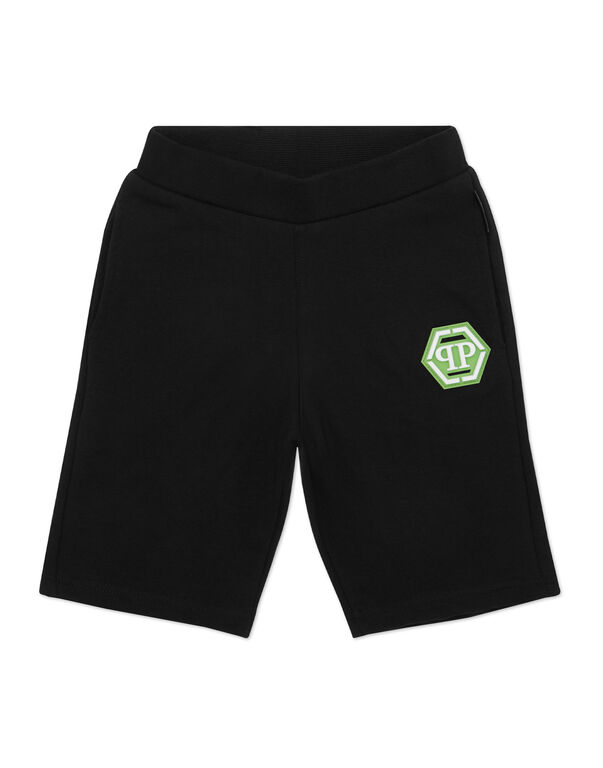 Baggy Fit Shorts Iconic Plein black / green