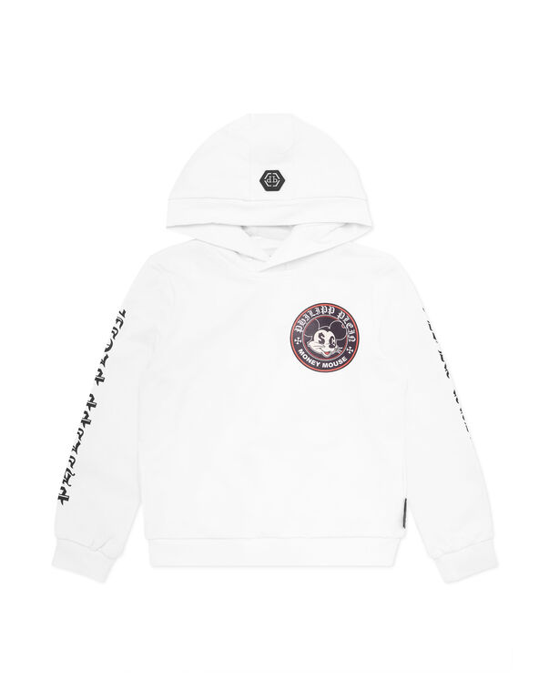 Hoodie Sweatshirt LS Money Mouse white