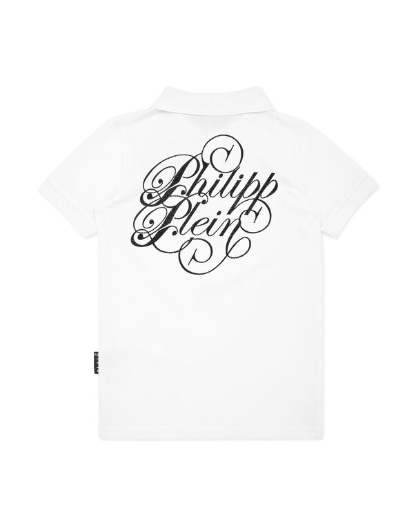 Polo shirt SS Coursive white