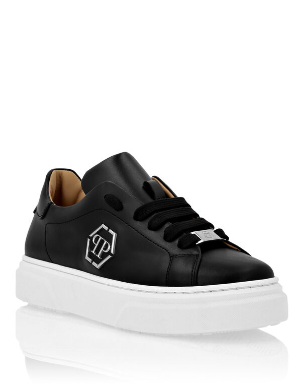 LEATHER LO-TOP SNEAKERS THE PLEIN ORIGINAL black