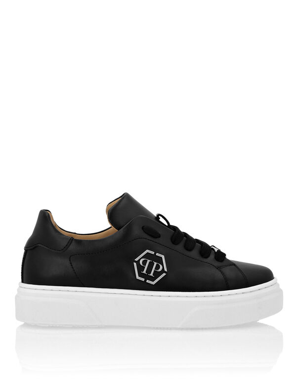 LEATHER LO-TOP SNEAKERS THE PLEIN ORIGINAL black
