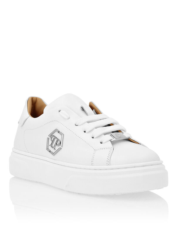LEATHER LO-TOP SNEAKERS THE PLEIN ORIGINAL white
