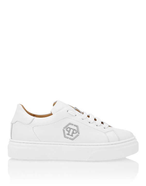 LEATHER LO-TOP SNEAKERS THE PLEIN ORIGINAL white