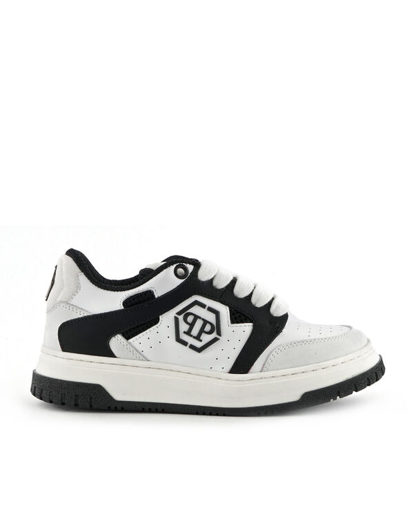 Lo-Top Sneakers Mix Materials white / black
