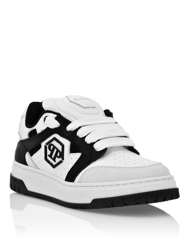 Lo-Top Sneakers Mix Materials white / black