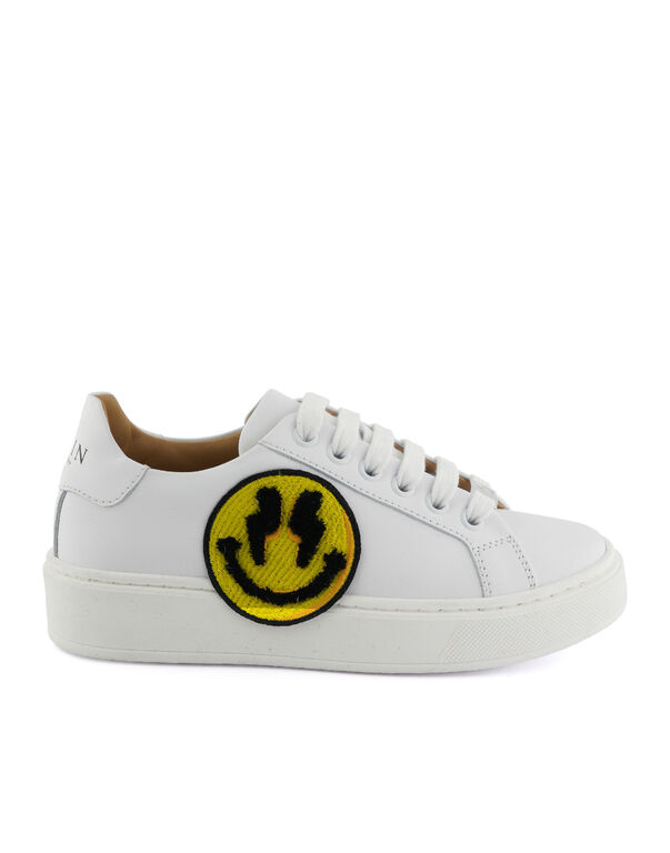 Leather Lo-Top Sneakers Smile white
