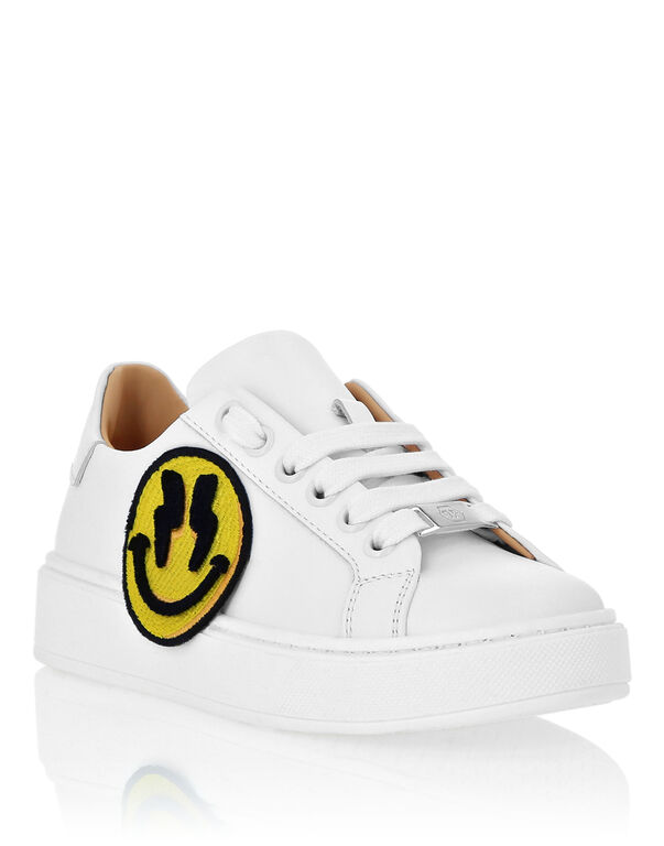 Leather Lo-Top Sneakers Smile white