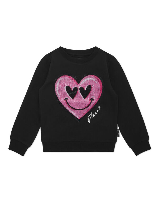 Sweatshirt Round Neck LS Smile black