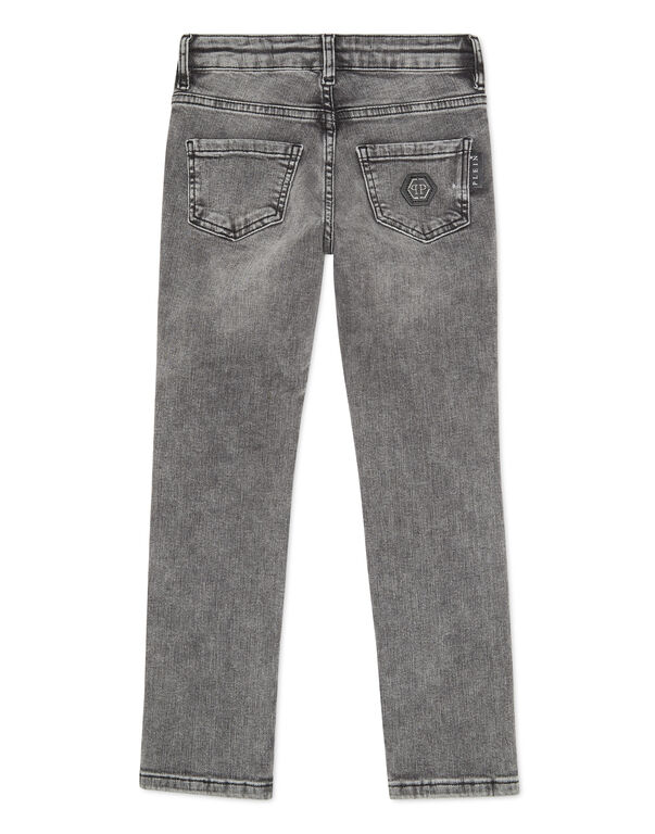 Denim Regular Fit Trousers GREY SMOKE