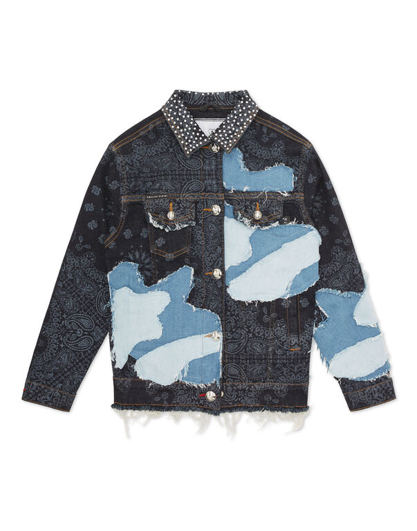 Denim Patchwork Regular Jacket Camouflage multicolor