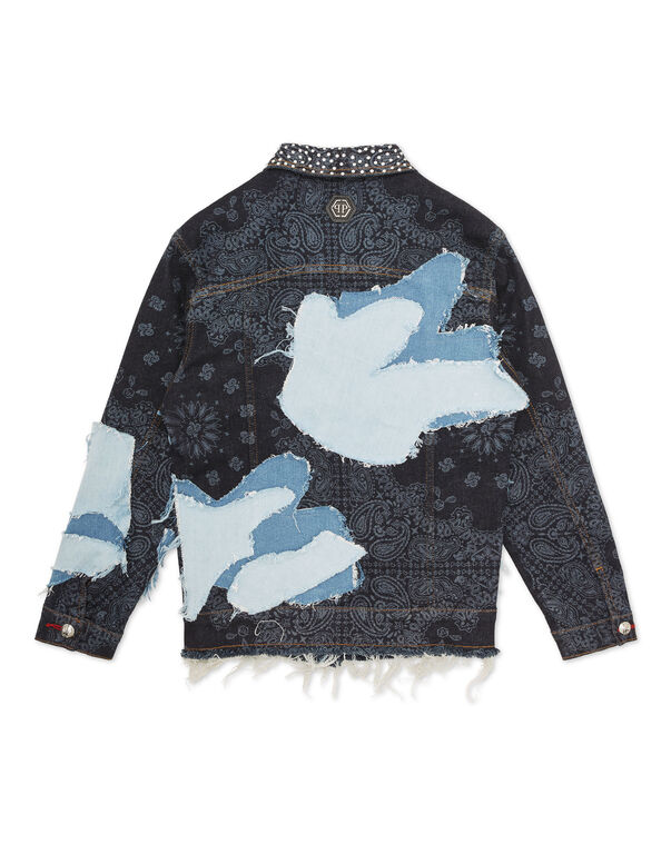 Denim Patchwork Regular Jacket Camouflage multicolor