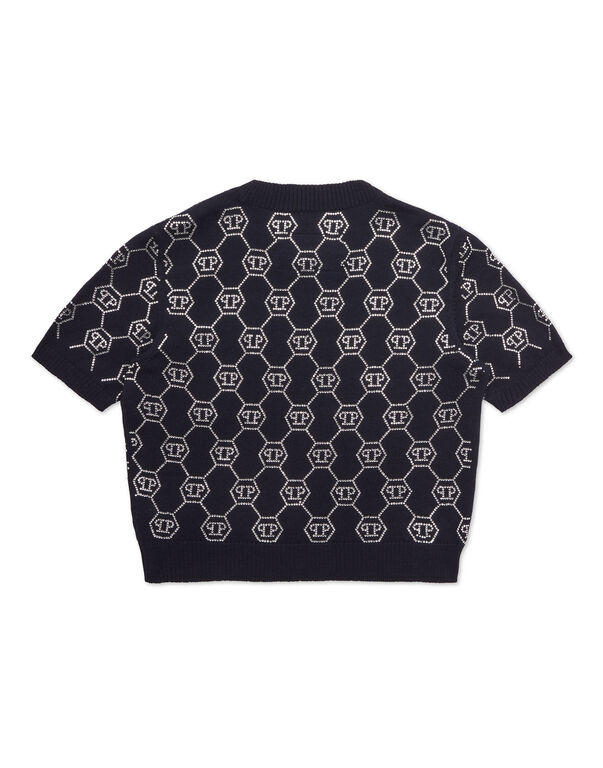 Knit Top Monogram navy