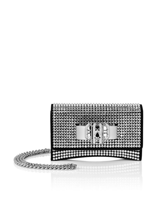 Suede Crystal Clutch Shoulder Bag Crystal crystal