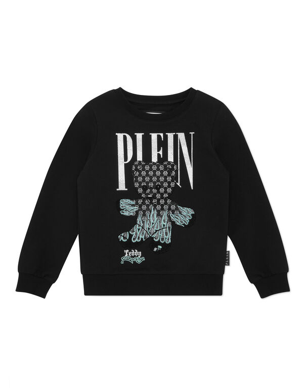 Sweatshirt Round Neck LS Teddy Bear black