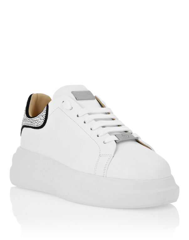 Low Top Sneakers Monogram Strass white / black