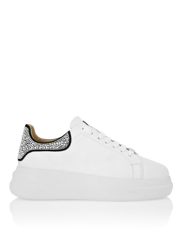 Low Top Sneakers Monogram Strass white / black