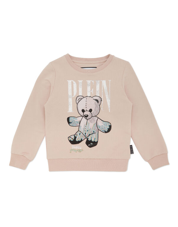 Sweatshirt Round Neck LS Teddy Bear nude pink