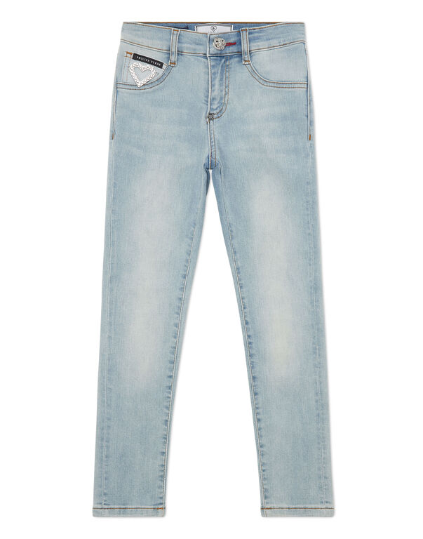 Denim Jeggins Heart light blue
