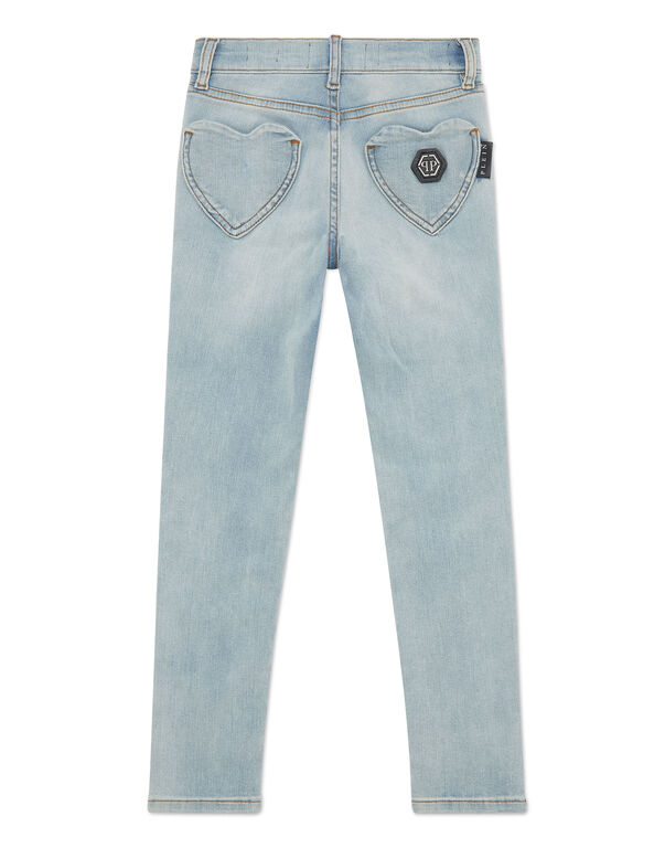 Denim Jeggins Heart light blue