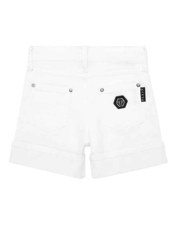 Cuff Denim Shorts Summer Snow
