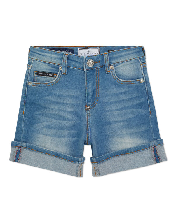 Cuff Denim Shorts Cote D' Azure