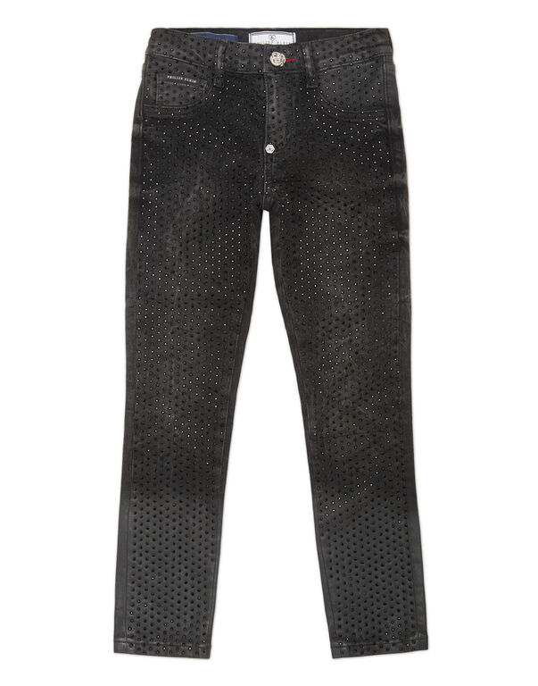 Denim Strass Jeggins Black Marble