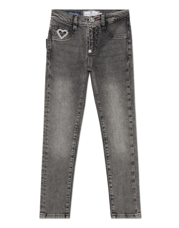Denim Jeggins Heart GREY SMOKE