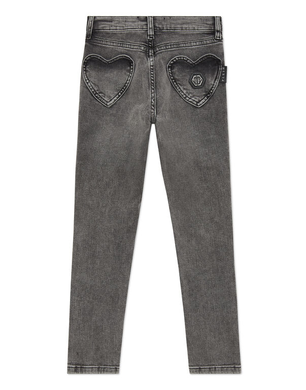 Denim Jeggins Heart GREY SMOKE