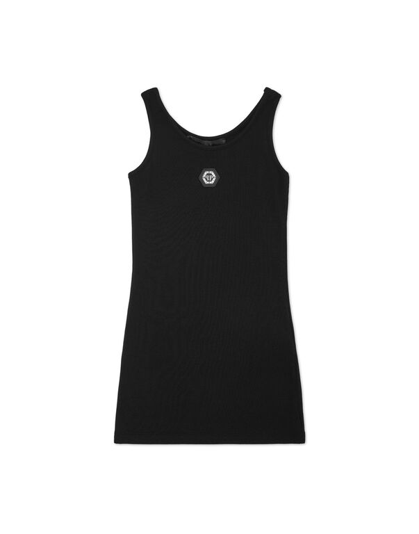 Jersey Rib Tank Top Mini Dress black