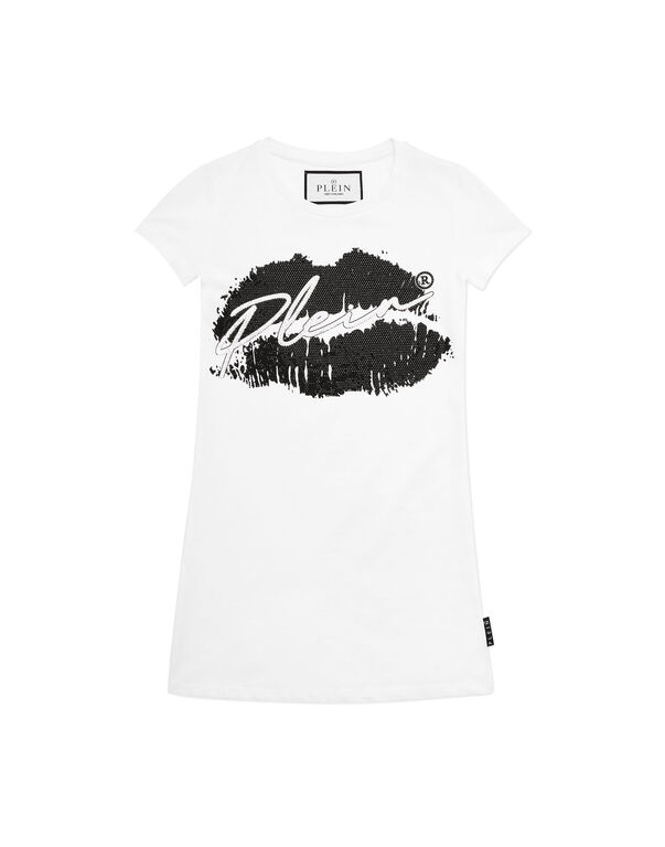 T-shirt Short Dresses Kiss Plein white