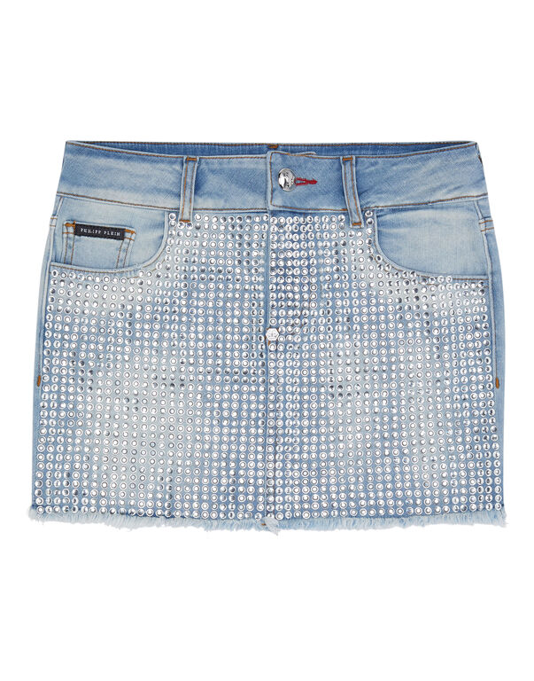 Denim Mini Skirt Crystal Blue River