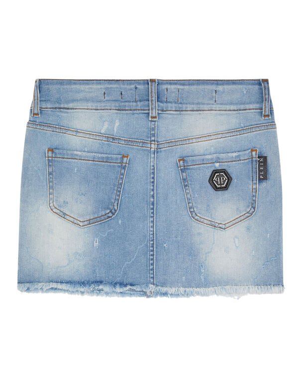 Denim Mini Skirt Crystal Blue River