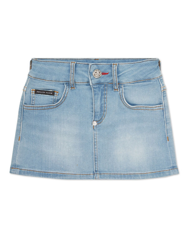 Denim Mini Skirt light blue