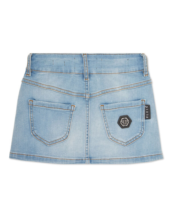 Denim Mini Skirt light blue