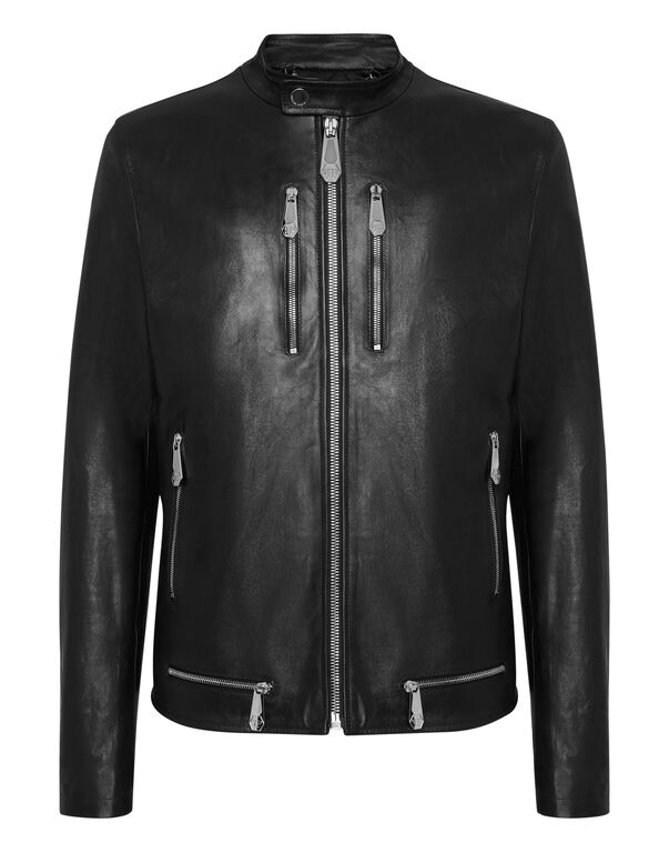 Leather Moto Jacket black