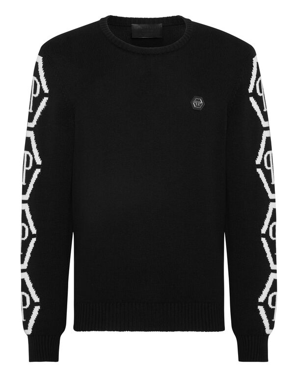 Knit Roundneck Hexagon black