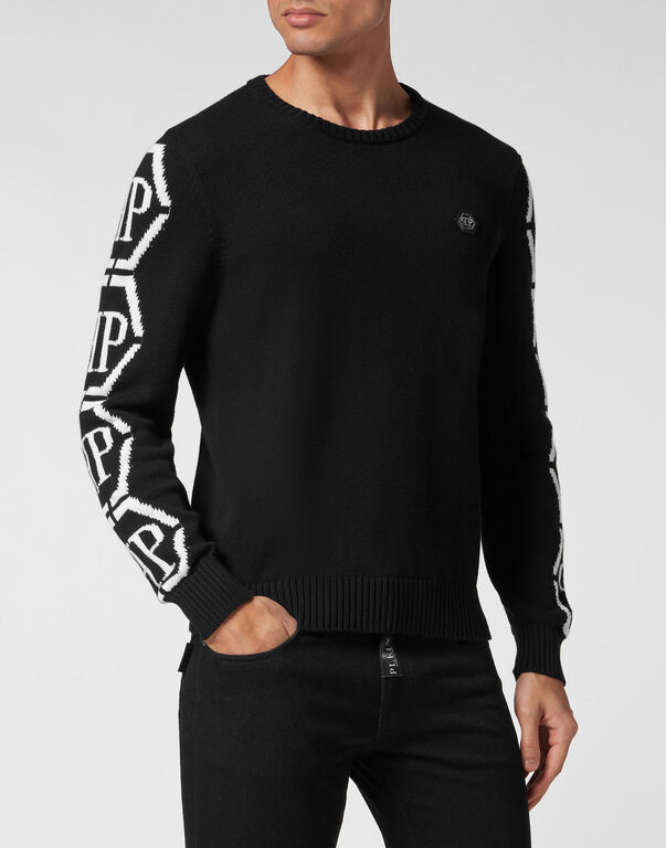 Knit Roundneck Hexagon black