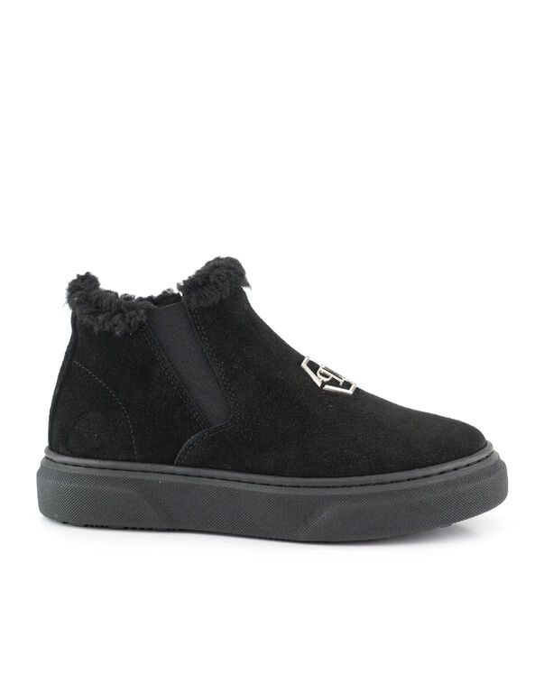 Eco Shearling Suede Anckle Boots black
