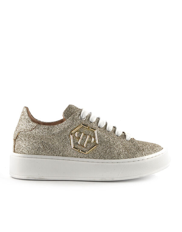 Glitter Lo-Top Sneakers Hexagon gold